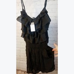 Rue21 Black Ruffle Romper Large